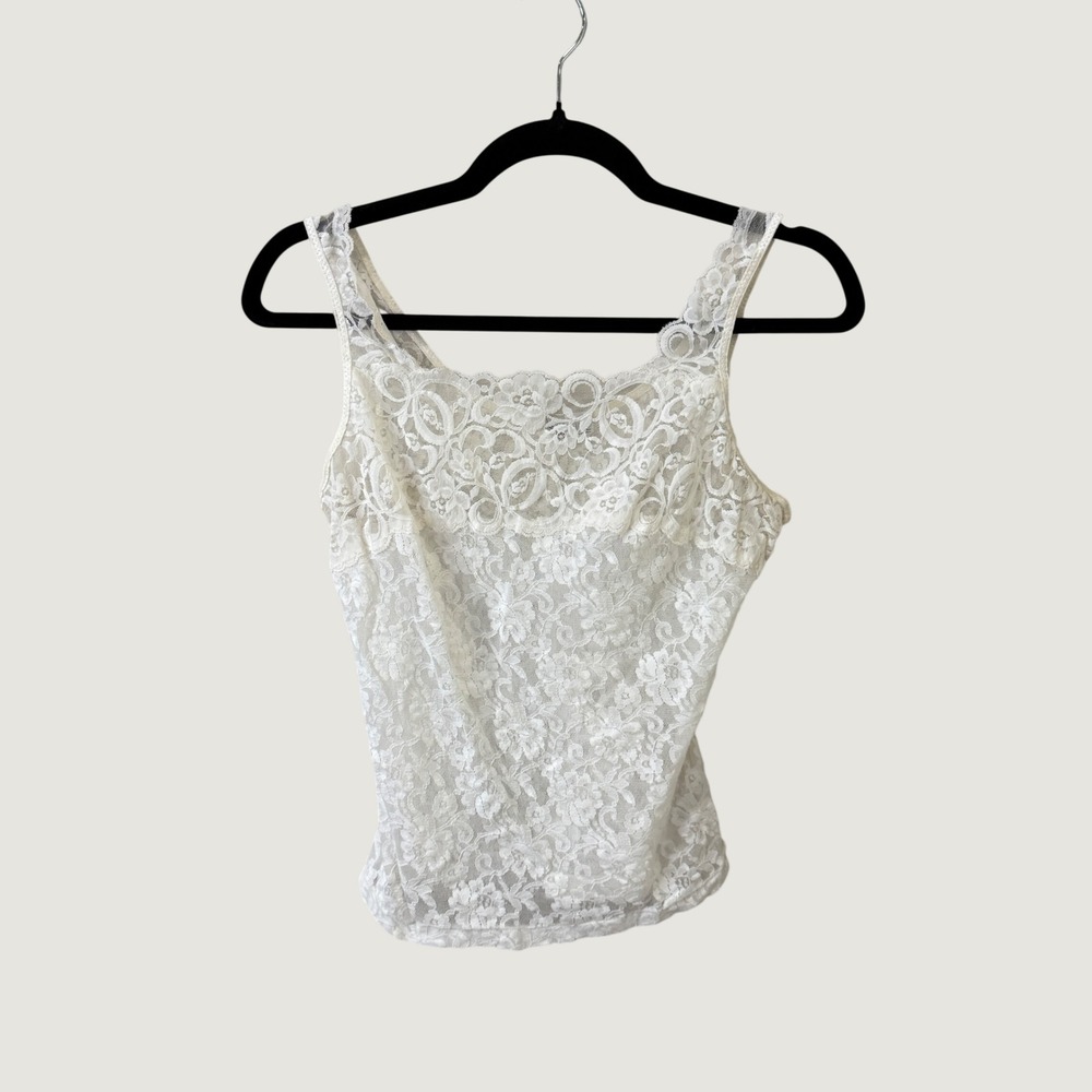 Arianne Lingerie Womens Ivory Lace Camisole Top Size M Y2K Coquette Fairy ore